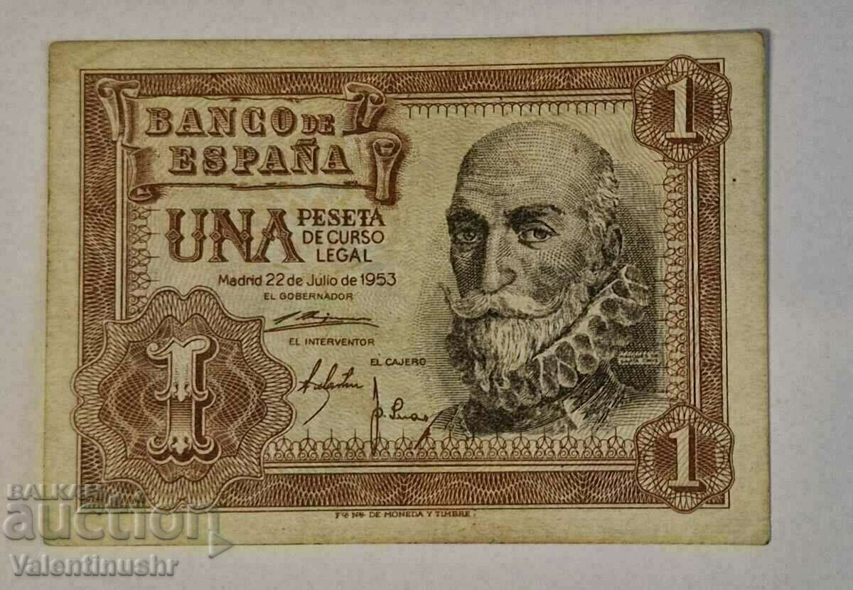 Spain 1 peseta 1953