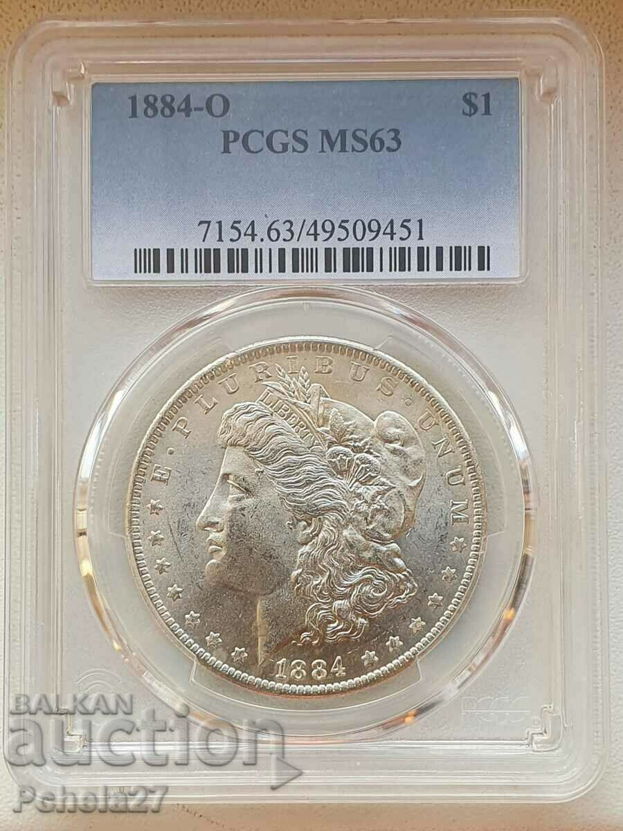 Сребърен 1 долар 1884 PCGS MS63