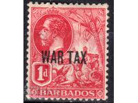 GB/Barbados-1917-KGV-Ordinary with στρατιωτική θέση,MLH