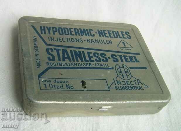 Old medical syringe needles, Germany, in a box - 6 pcs. with price 15.00 BGN | € 7.67