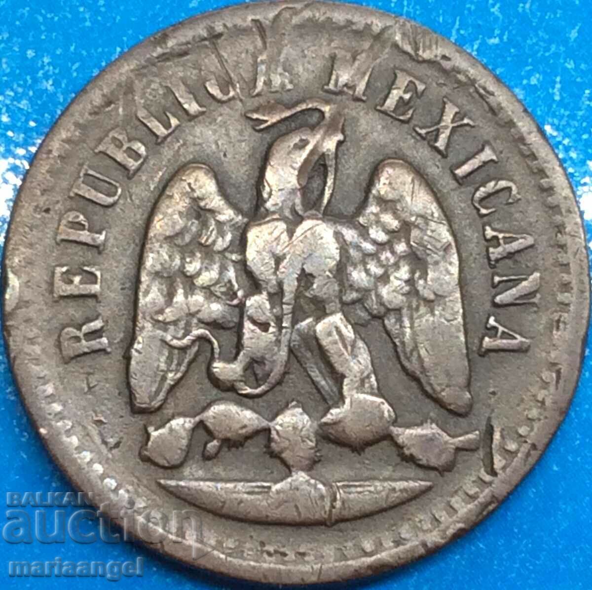 Mexico 1 centavo 1863 7.73g copper