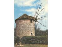 Old postcard - Nessebar, Windmill