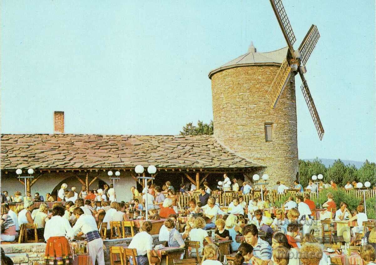 Old card - Nessebar, Windmill - restaurant