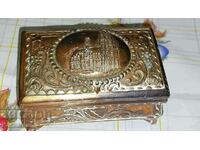 Old copper Belgian jewelry box