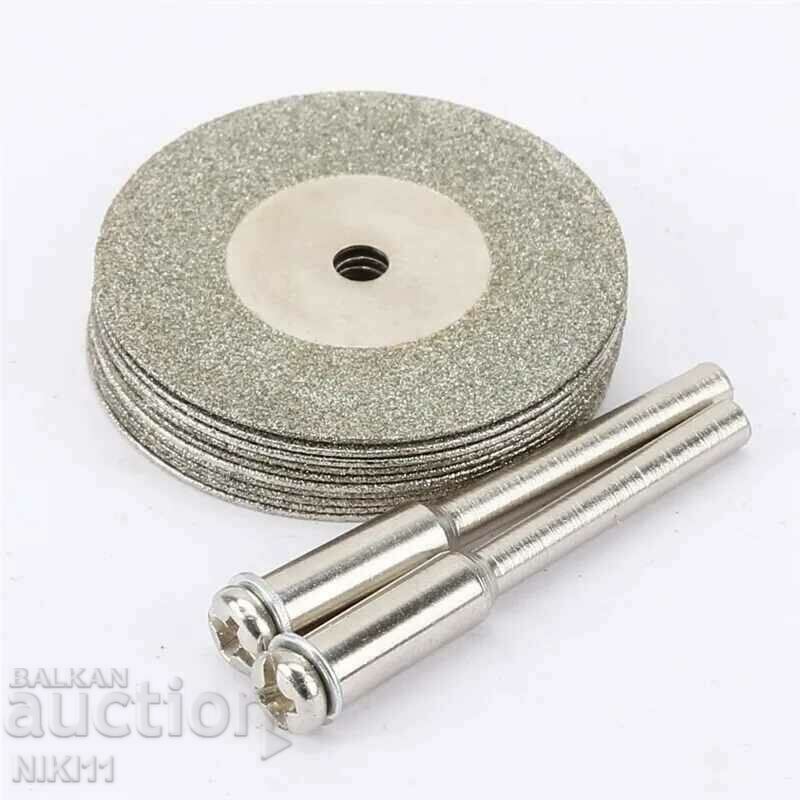 Auction 5 pcs. Diamond discs F 30 mm, + dremel tip Auction 5 pcs. Diamond discs F 30 mm, + dremel tip