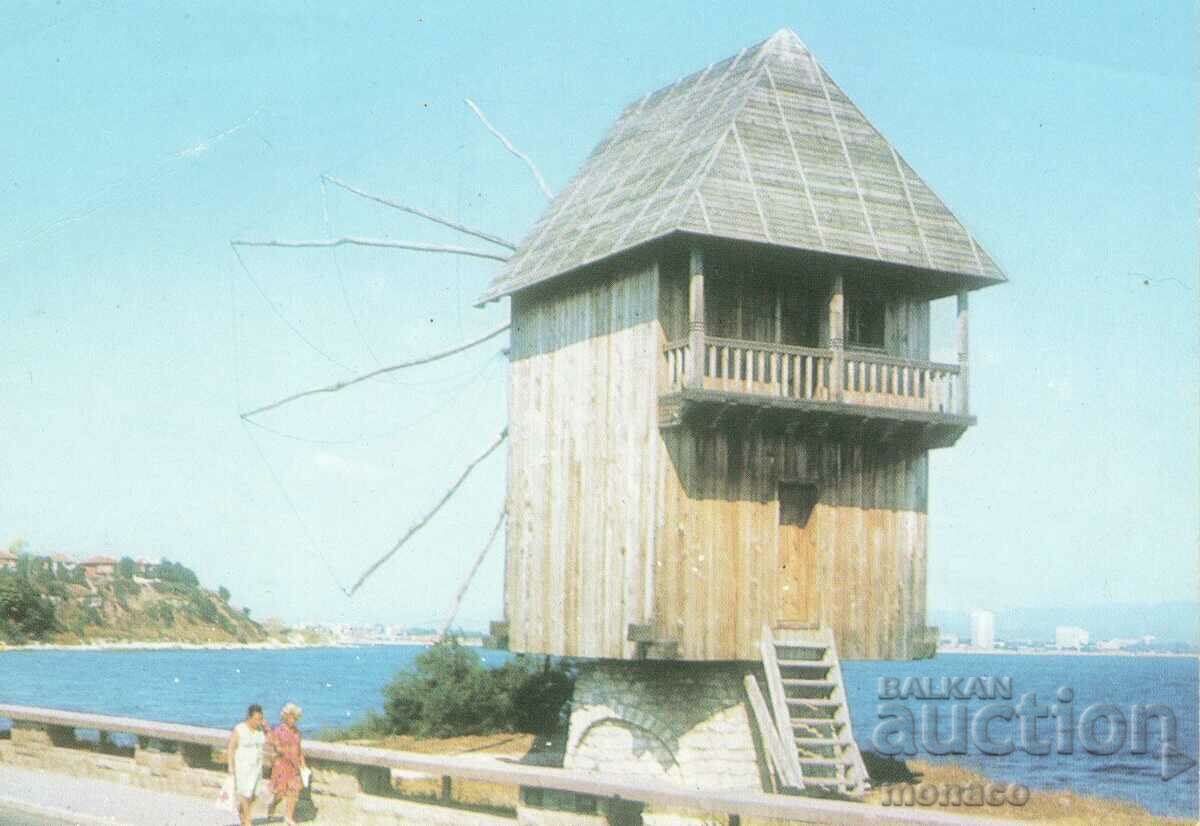 Old postcard - Nessebar, Windmill