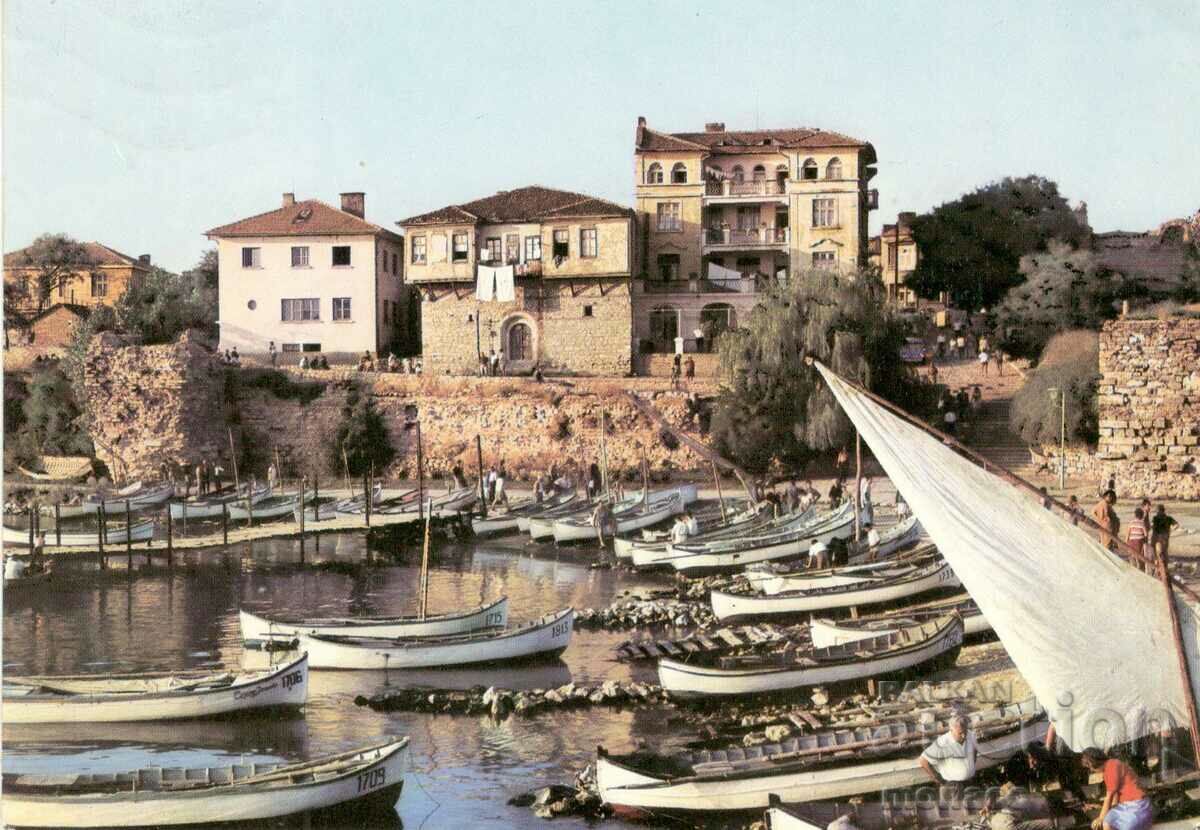 Old postcard - Nessebar, Fisherman's Quay