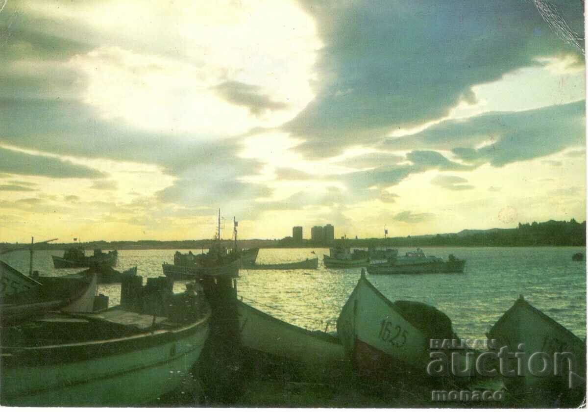 Old postcard - Nessebar, Port