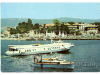 Old card - Nessebar, Port, ship "Comet"