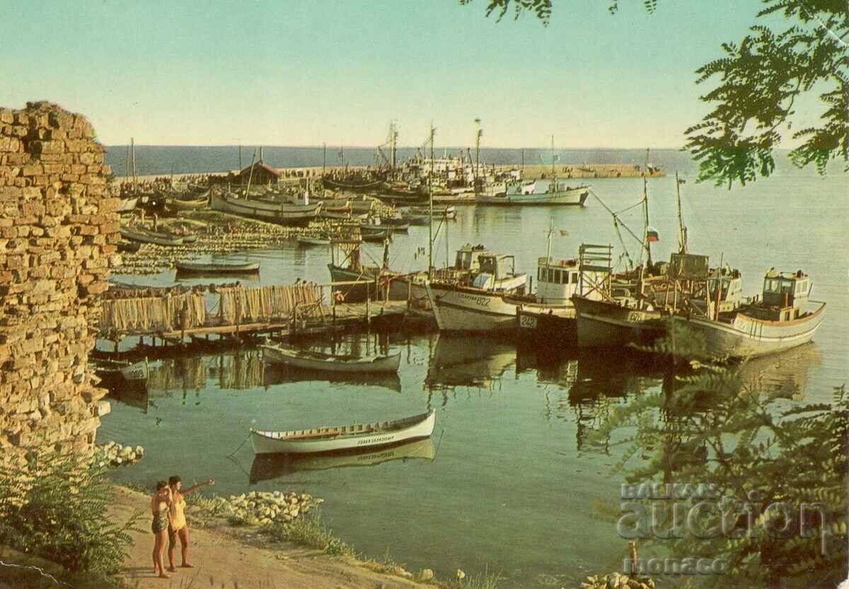 Παλιά καρτ ποστάλ - Nessebar, λιμάνι