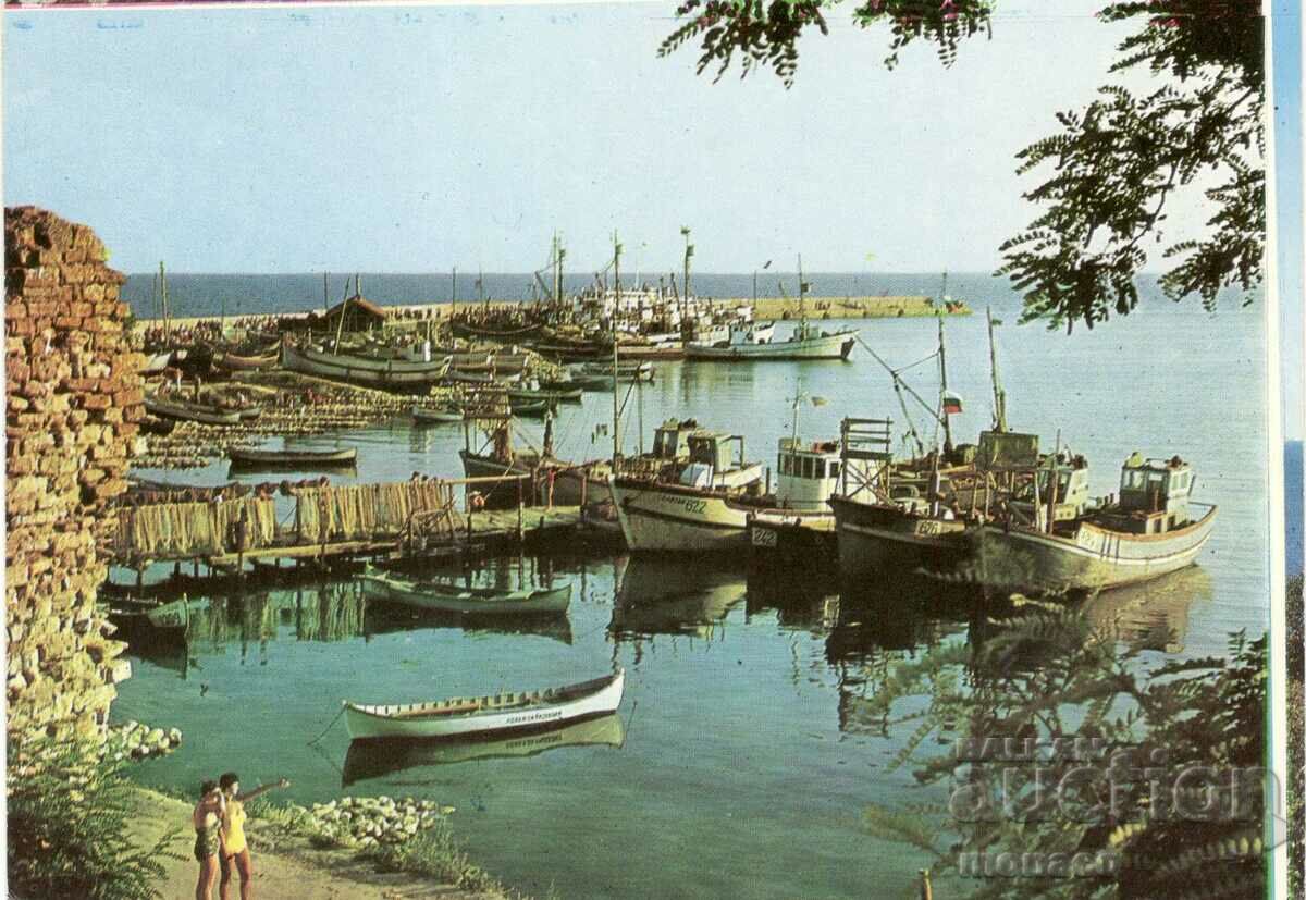 Old postcard - Nessebar, Port