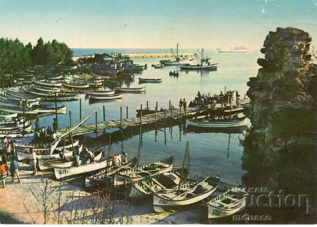 Old postcard - Nessebar, Port