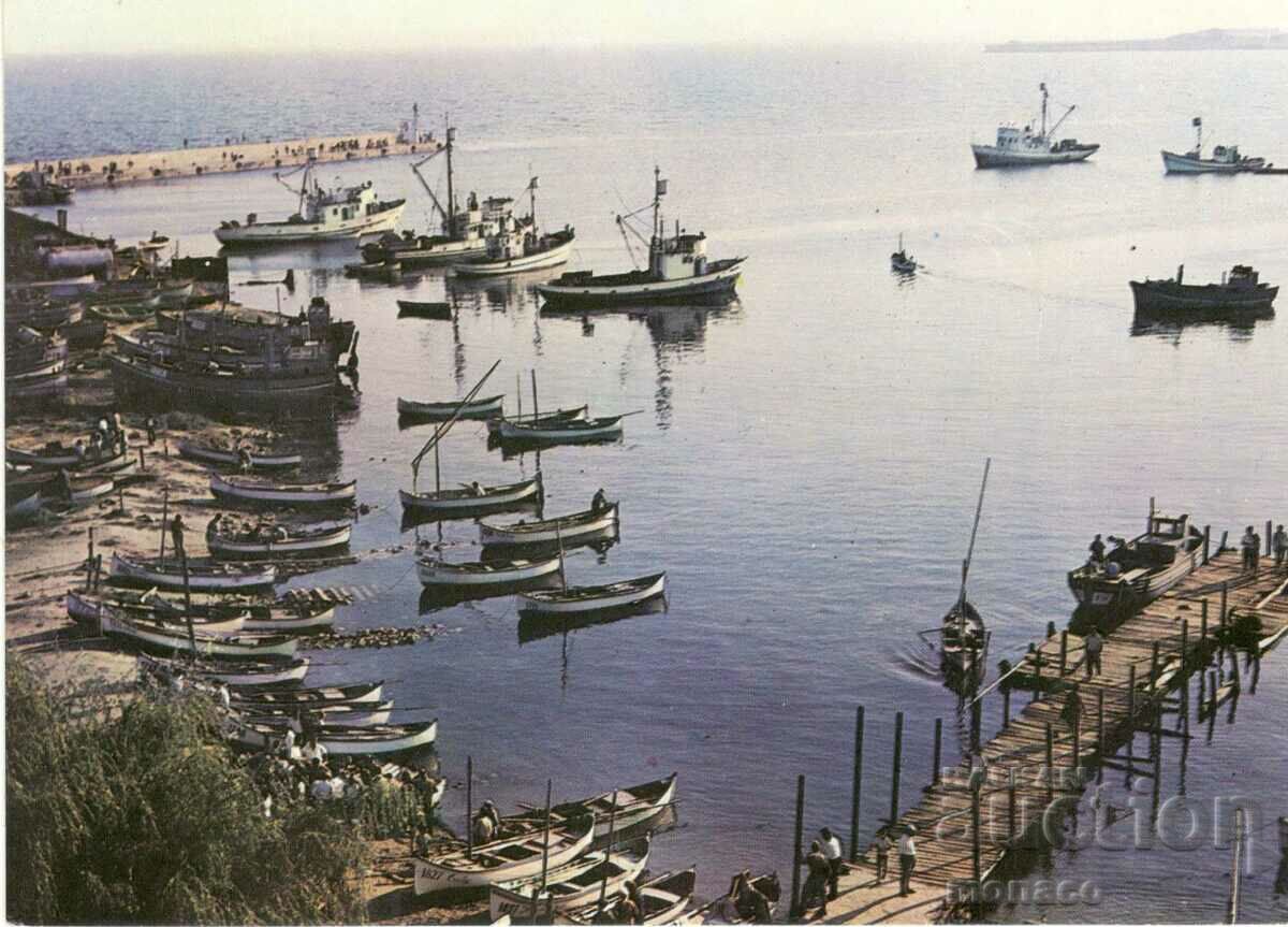 Carte poștală veche - Nessebar, Port