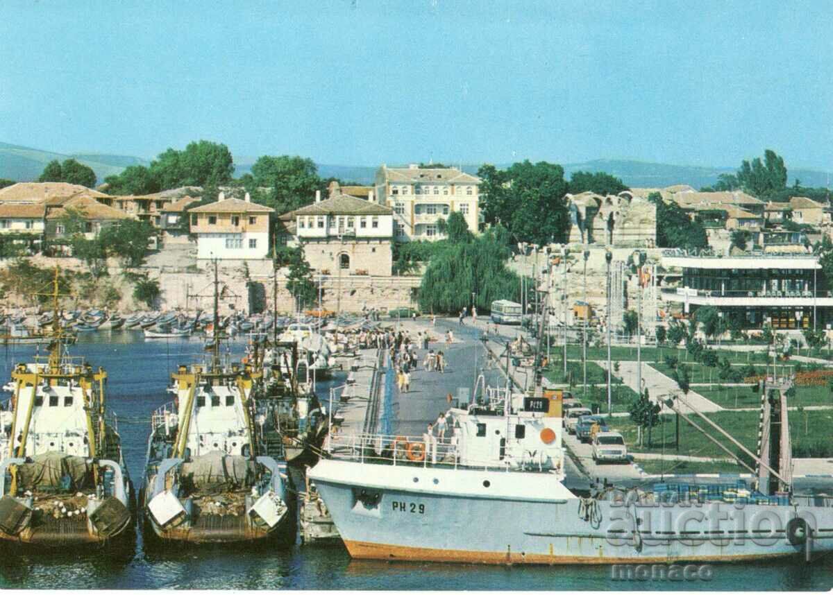 Old postcard - Nessebar, Port