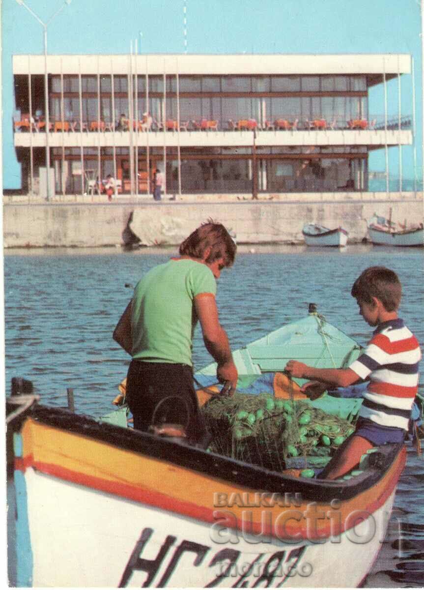 Carte poștală veche - Nessebar, stația de mare