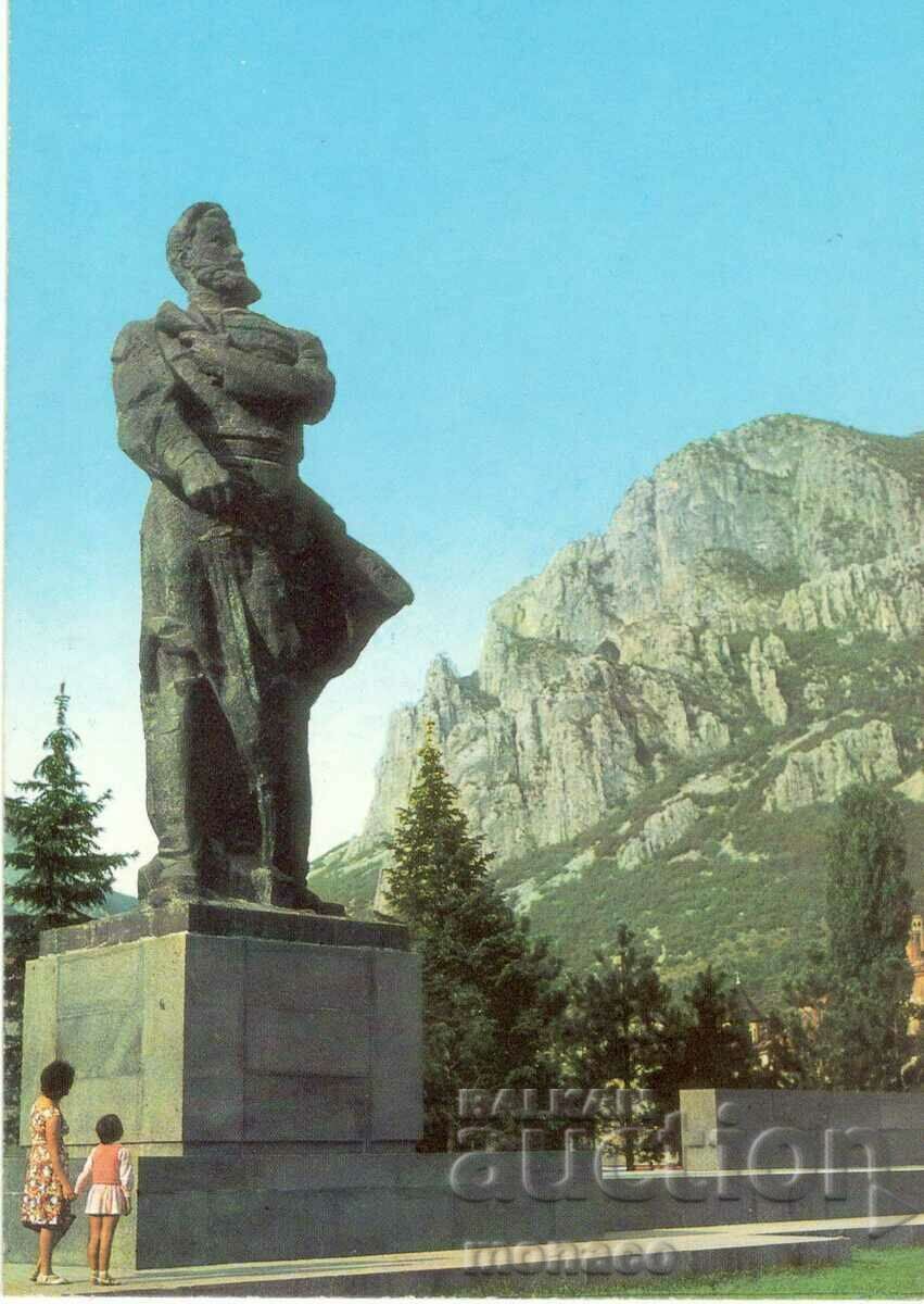 Old postcard - Vratsa, Monument "Hristo Botev"