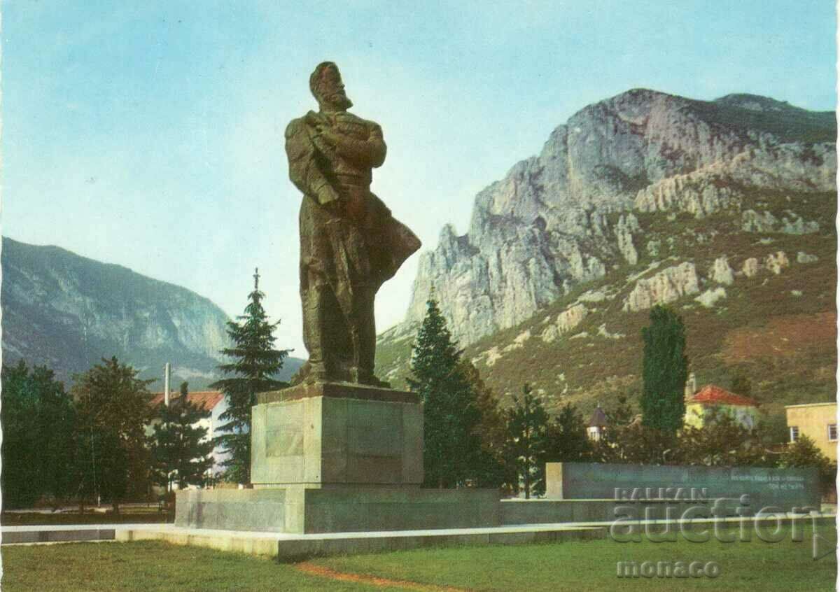 Carte poștală veche - Vratsa, Monumentul „Hristo Botev”