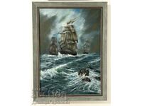 Denitsa Garelova painting "Stormy sea" 50/70 oil frame