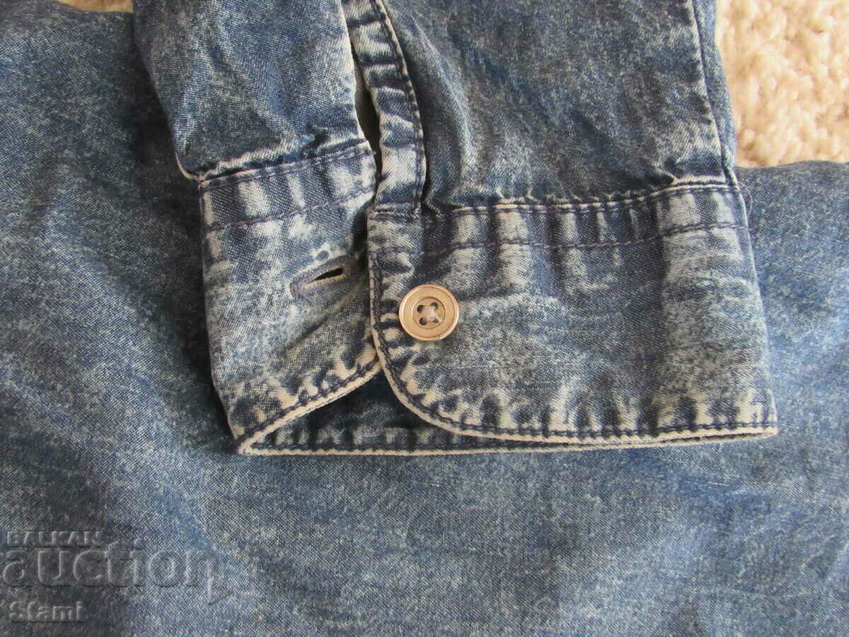 Women's denim shirt with a check size L - 7 Women's denim shirt with a check size L - 7