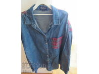 Cămașă de damă din denim în carouri mărimea L