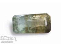 Two tone green tourmaline 0.93ct baguette cut