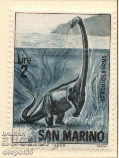 1965. San Marino. Brachiosaurus, but ..no... CURIOSITY!