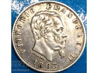 Italy 20 centesimi 1863 silver Patina