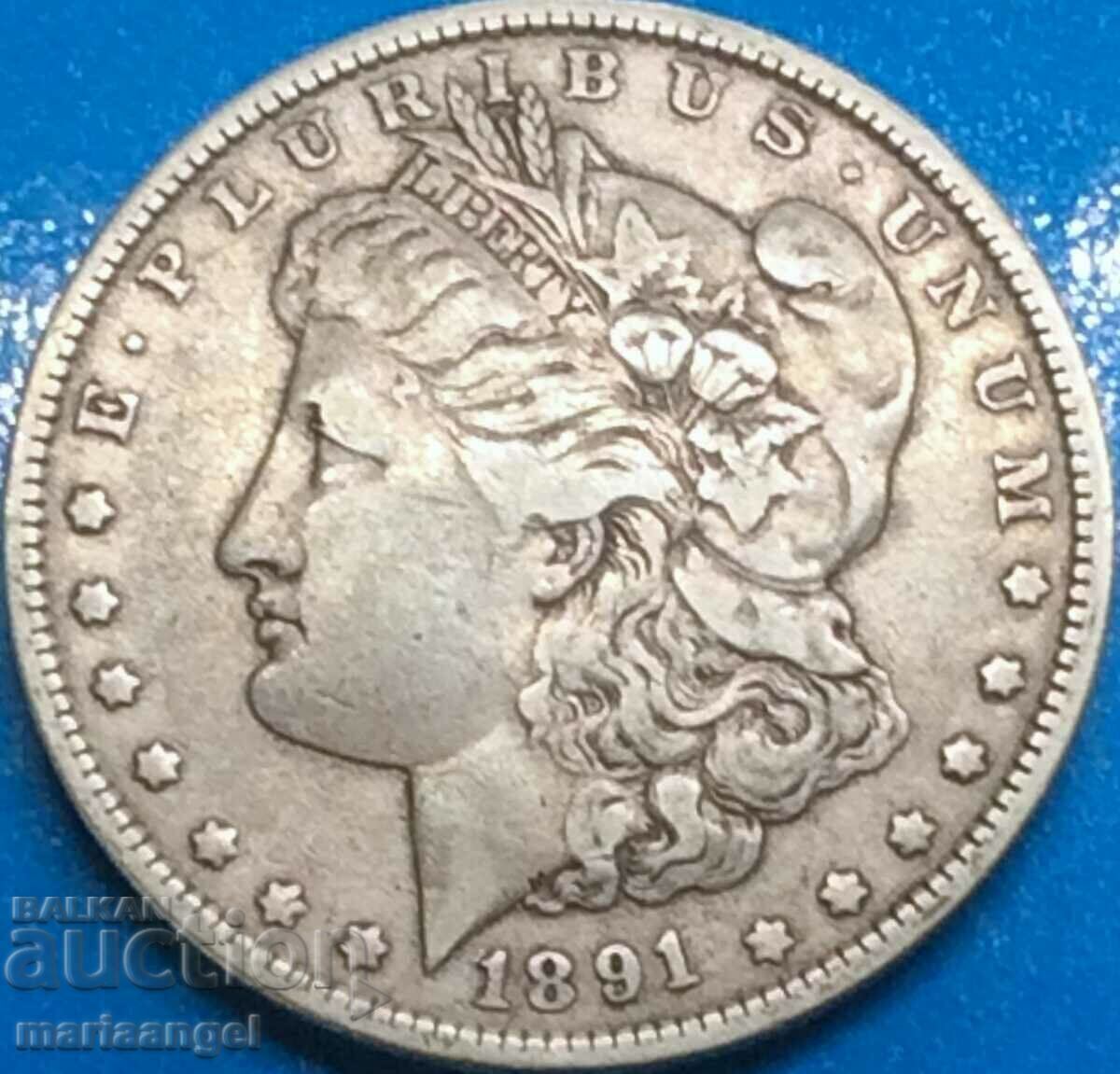 USA 1 Morgan Dollar 1891 26.45g Silver Patina