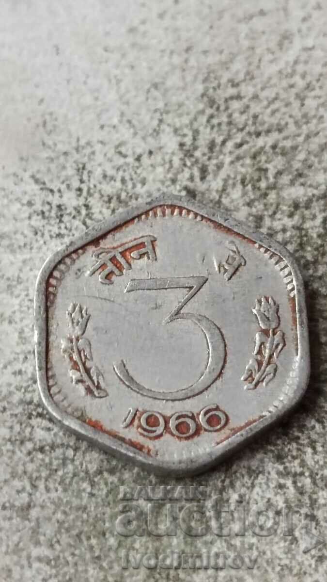 India 3 paise 1966