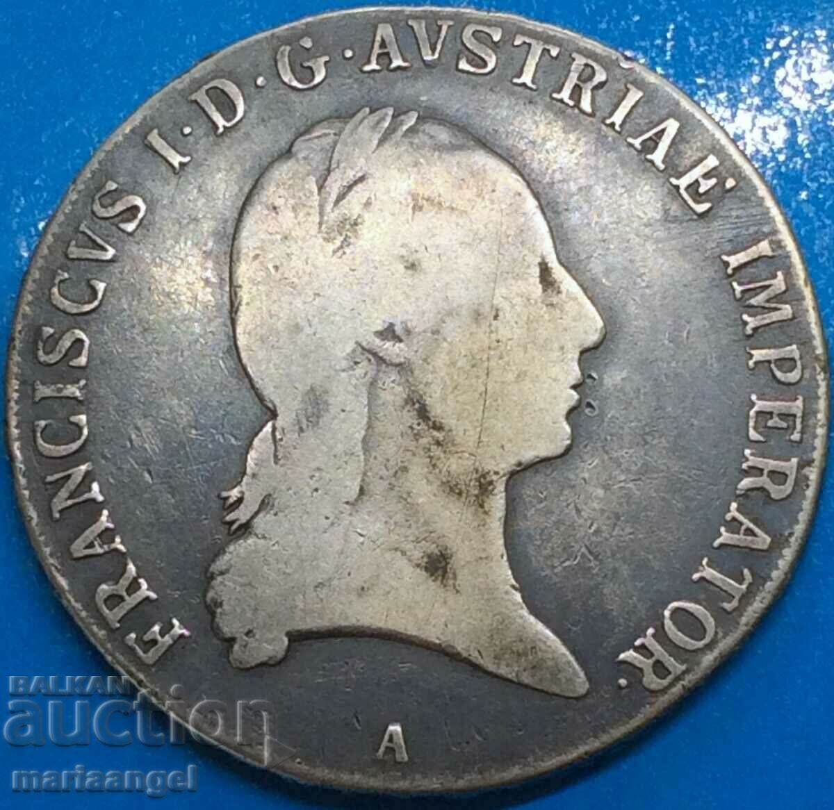 Thaler 1823 Austria Francisc I A - Viena 27,47g Patină argint