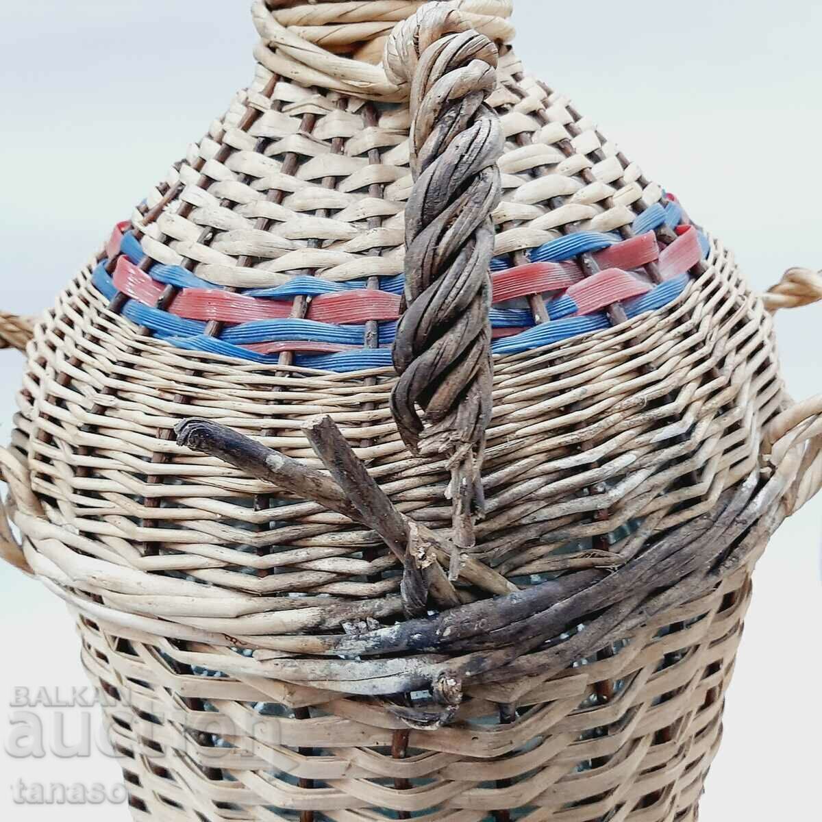 Large old glass demijohn (2.1) with price 39.00 BGN | € 19.94 Large old glass demijohn (2.1) with price 39.00 BGN | € 19.94