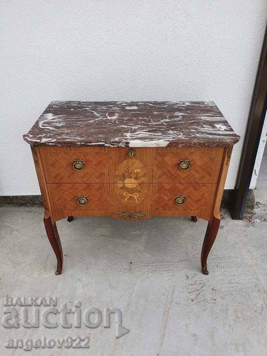 Vintage chest of drawers with marble top!