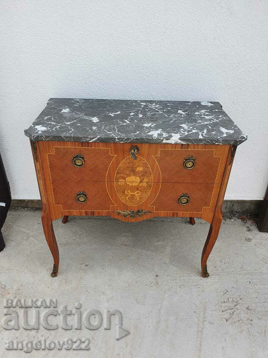 Vintage chest of drawers with marble top!