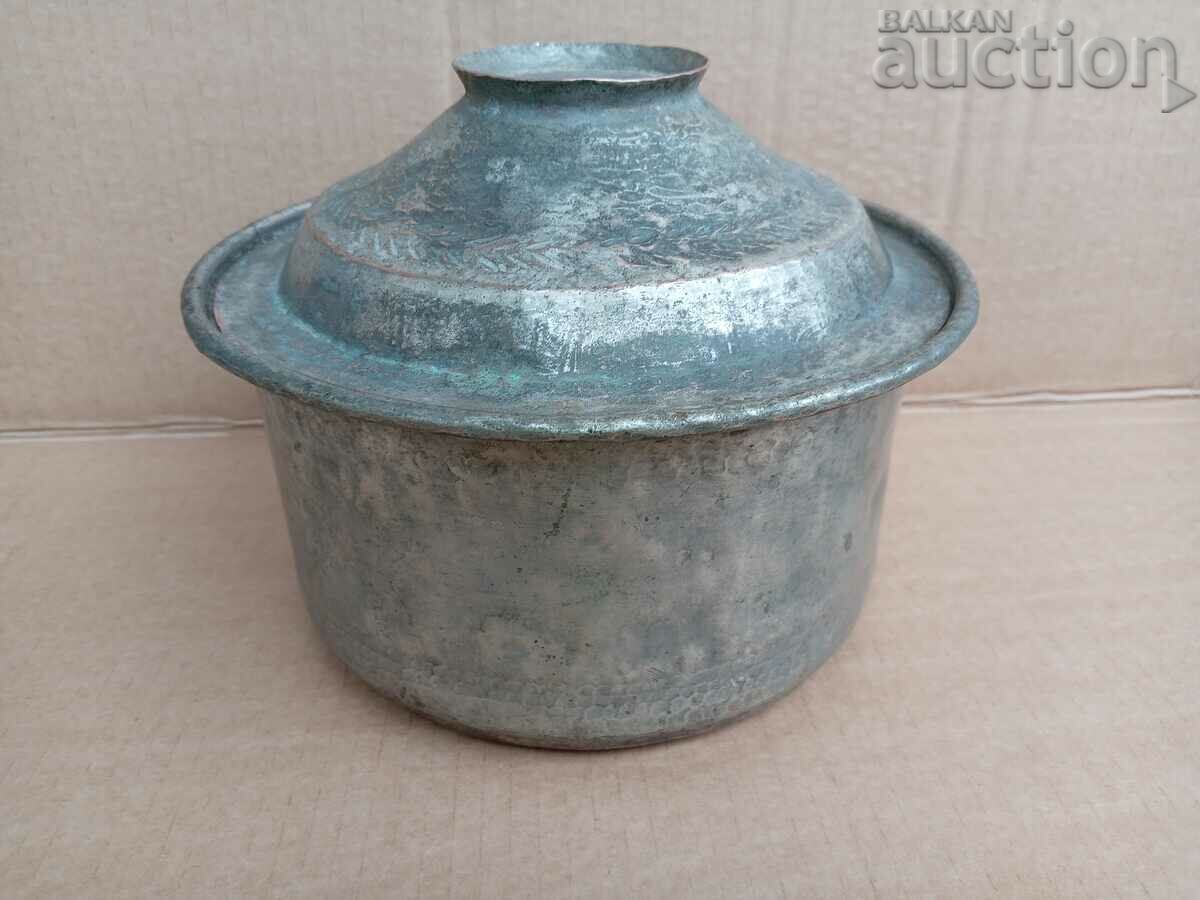 Antique Revival Pot, Copper Copper Pot with Lid