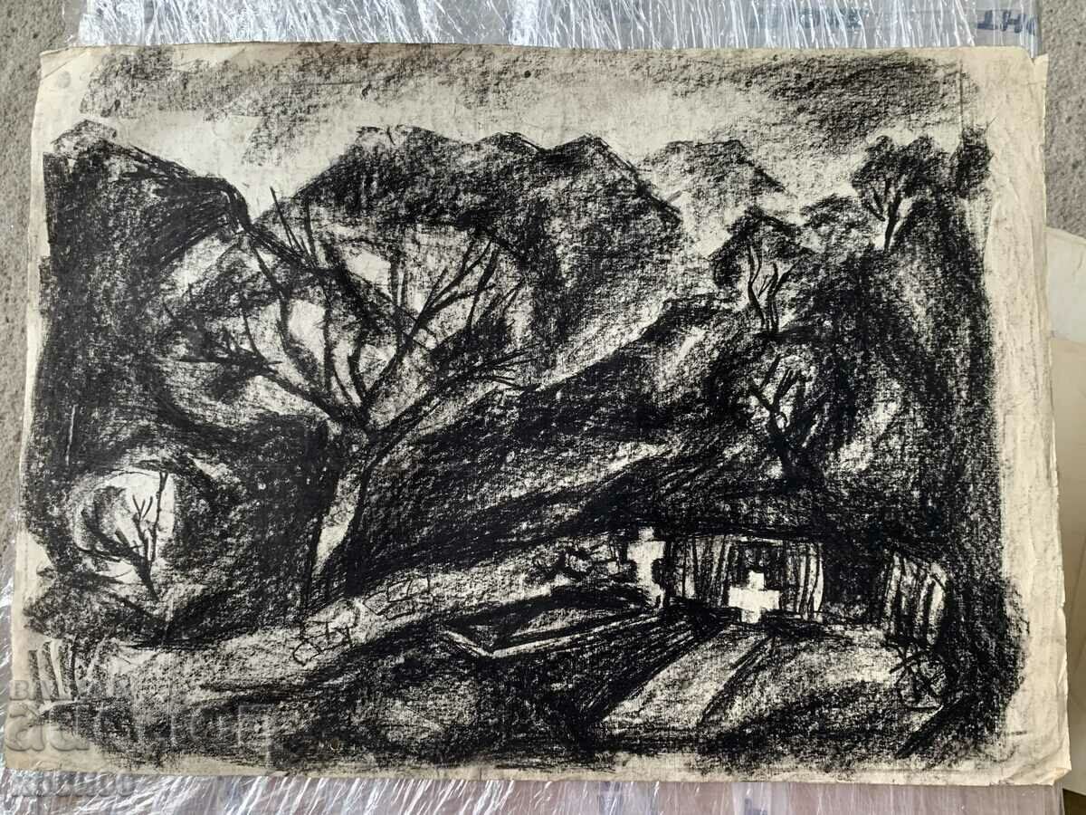 Charcoal painting