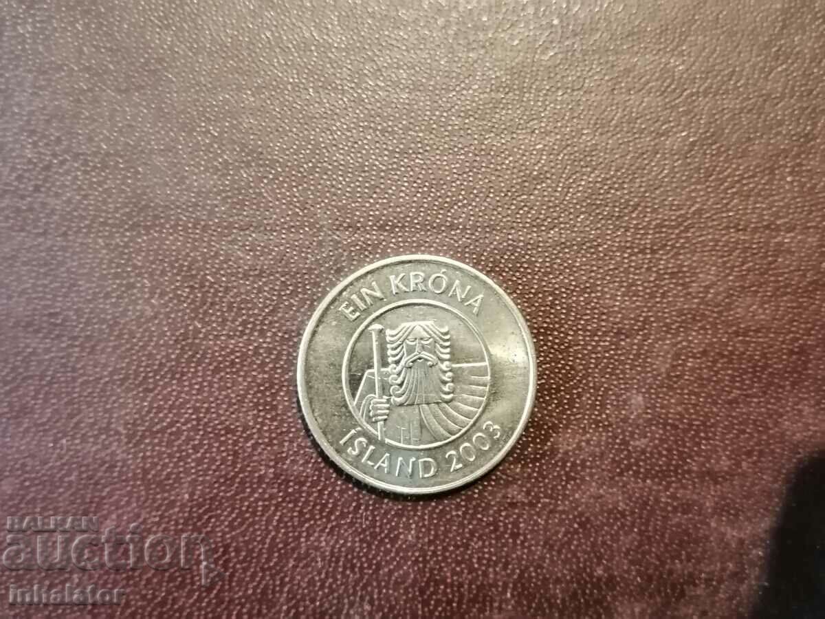 Iceland 1 kroner 2003