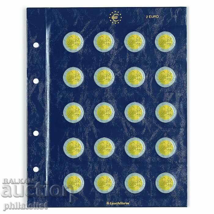 VISTA coin sheets - for 20 coins with a denomination of 2 euros - 2 pcs