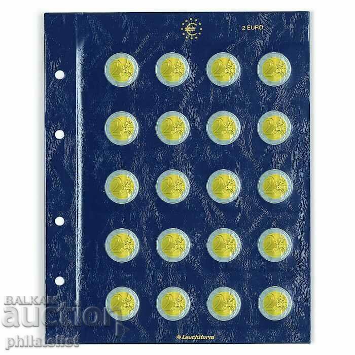 VISTA coin sheets - for 20 coins with a denomination of 2 euros - 2 pcs