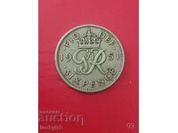 6 pence 1951 - Marea Britanie