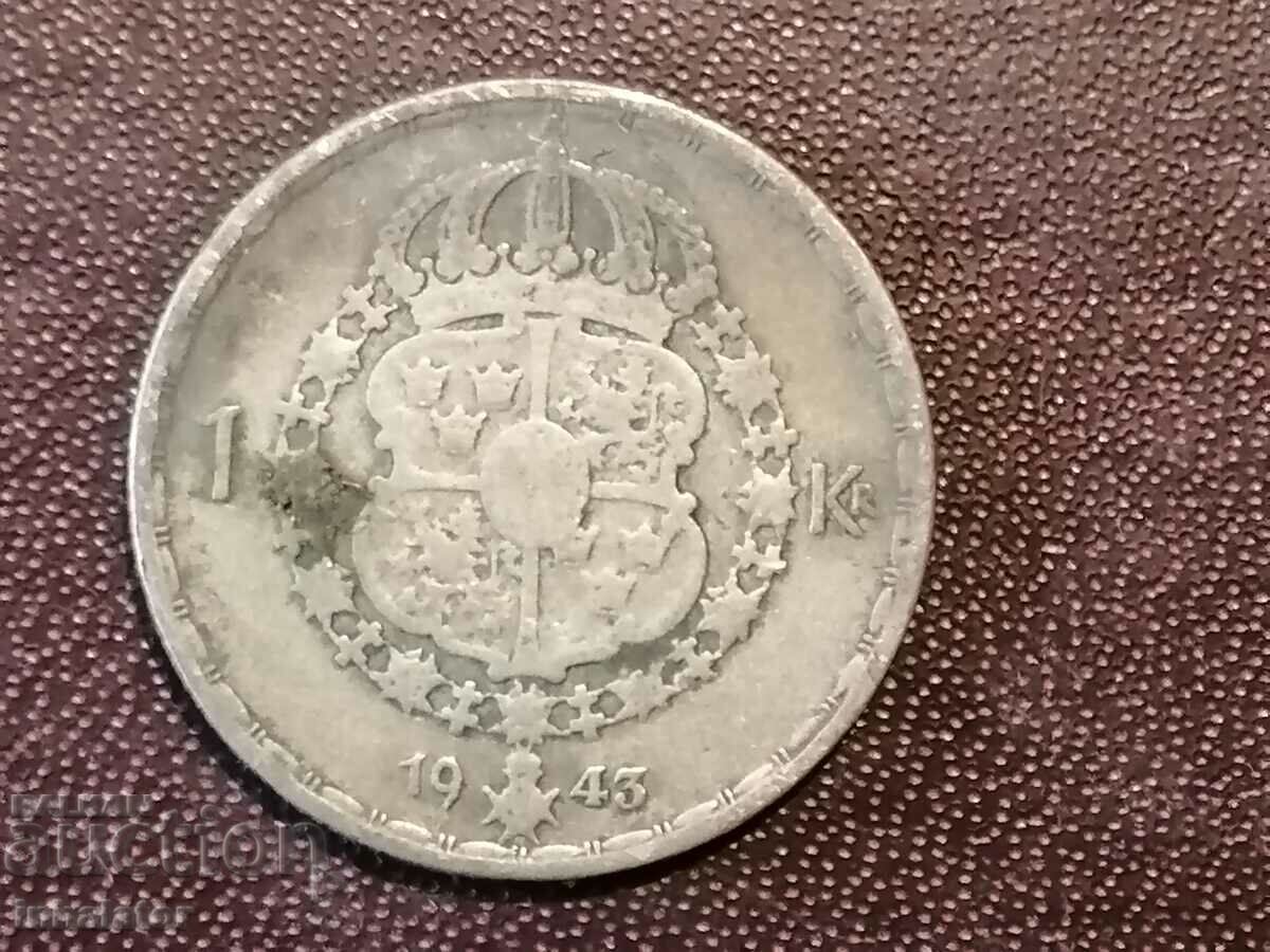 1943 1 Swedish Krona