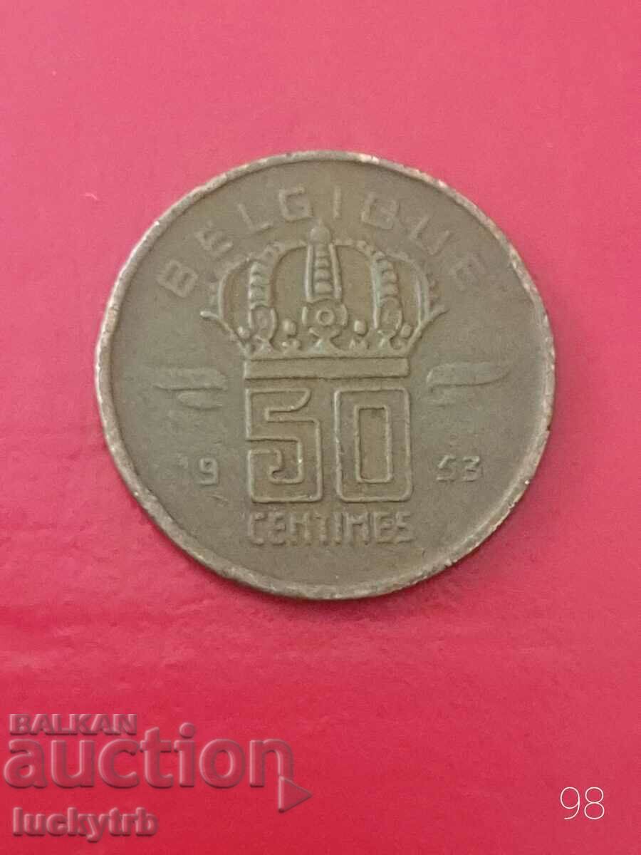 50 centimes 1953 - Belgium