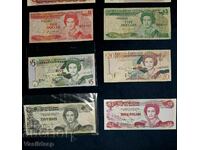 Elizabeth, Caribbean Bahamas. Lot of 6 banknotes