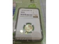 Graded Bulgarian coin 10 cents 1999 NGC-MS 66.