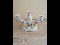 A beautiful porcelain candlestick with markings!