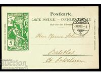 TRAVELED SWISS CARD - SWITZERLAND - 5 - 1900