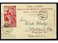 TRAVELED SWISS CARD - SWITZERLAND - 10 - 1900