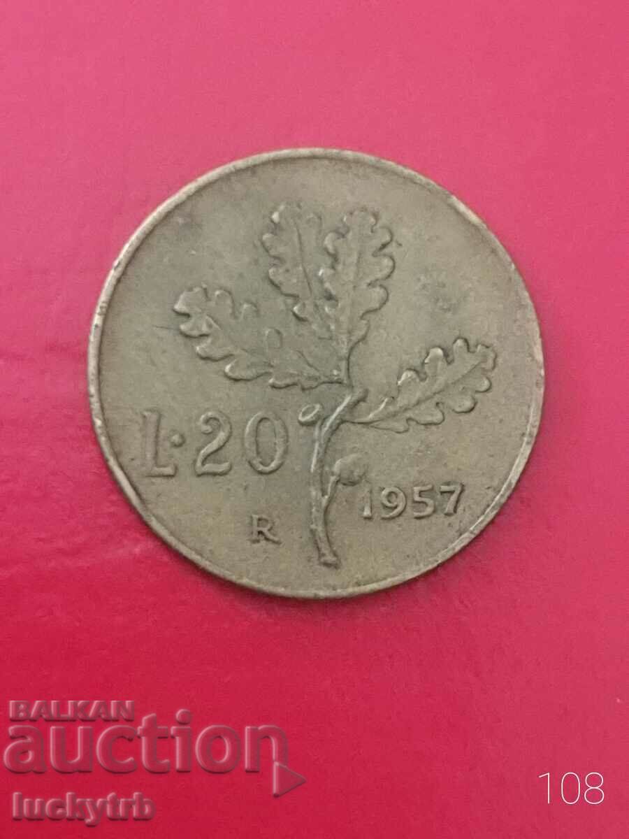 20 lire 1957 - Italy