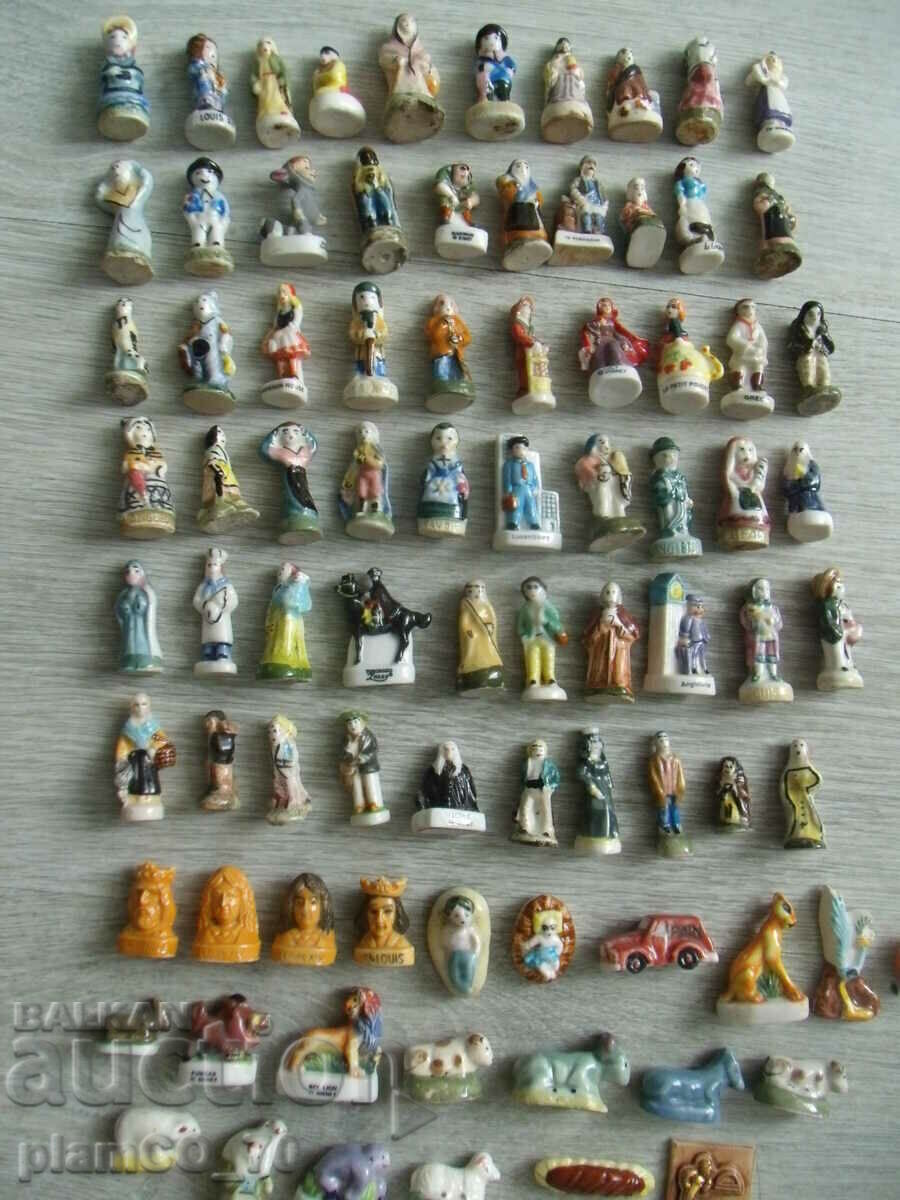 #*7675 old small porcelain figurines - a collection of 83 pieces