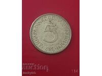 5 dinari 1985 - Iugoslavia