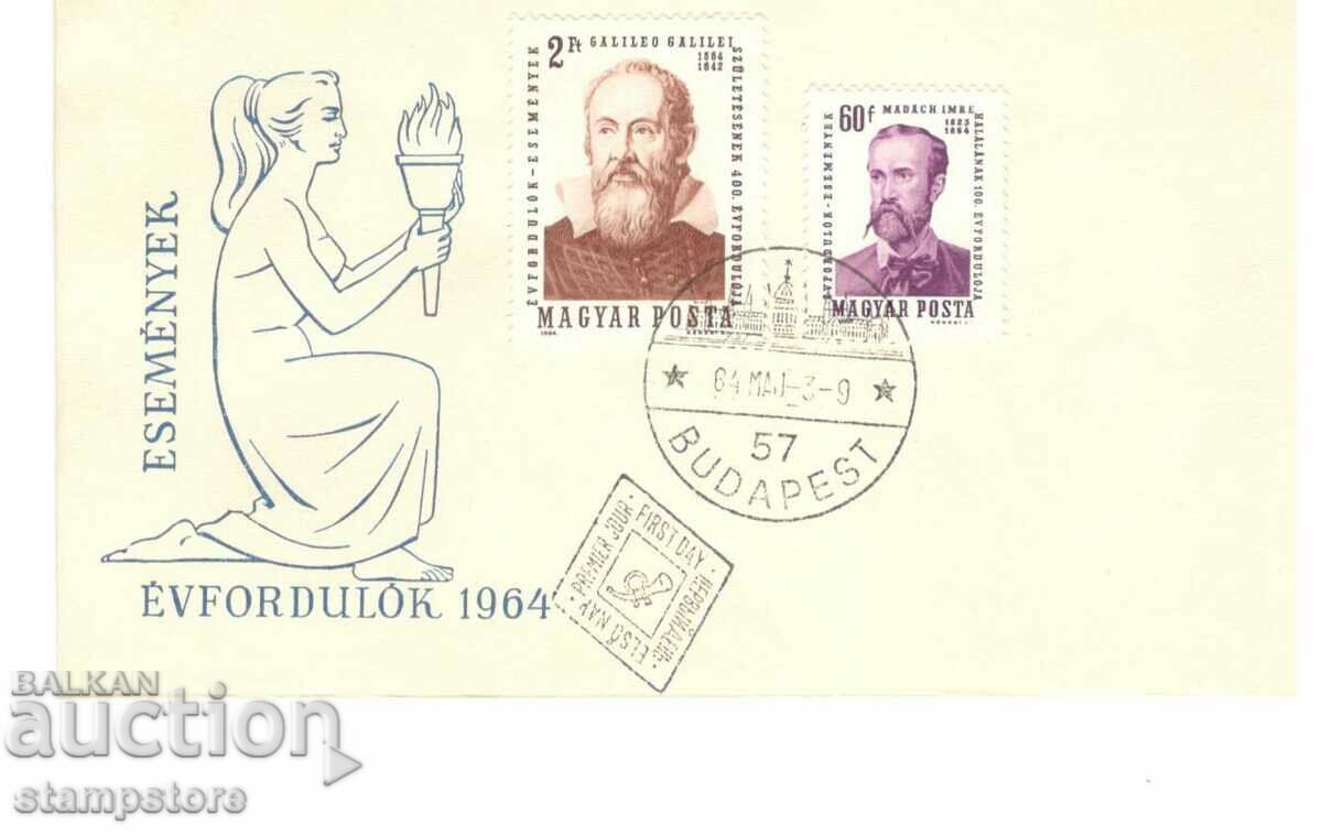 FDC Ungaria - Aniversări - Galileo Galilei